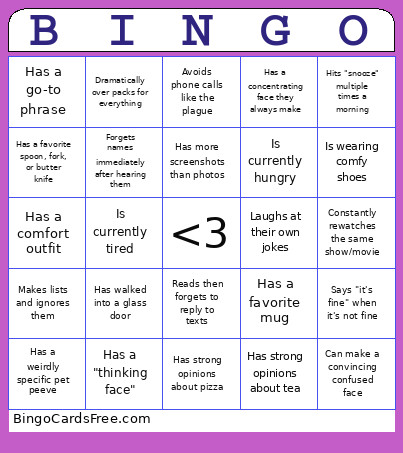 Icebreaker Bingo Card