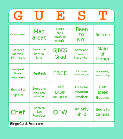 Icebreaker Bingo Card