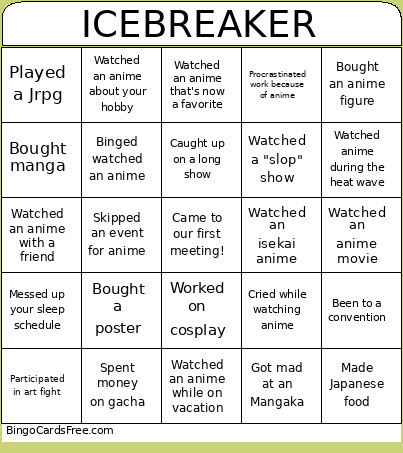 Icebreaker Bingo Card