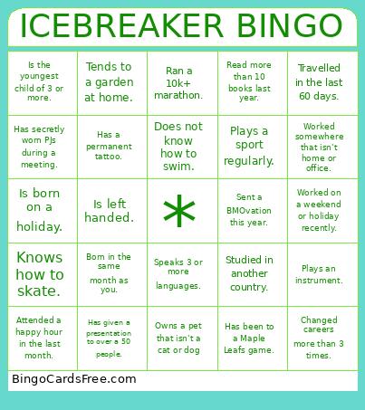 ICEBREAKER BINGO
