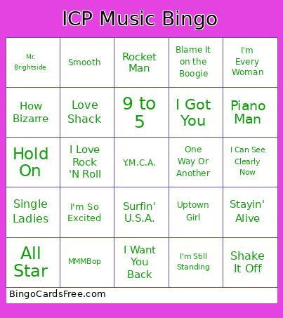 ICP Music Bingo