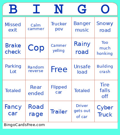 Idiots In Cars Bingo Card 2