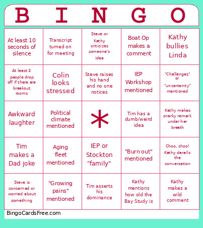 IEP OPS Bingo Card