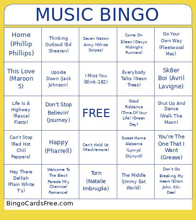 IH Music Bingo