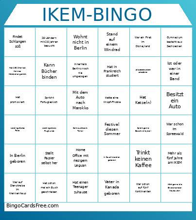 IKEM- Bingo Card