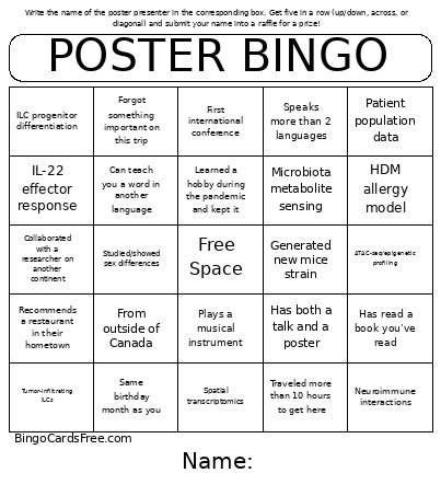 ILC6 Poster Bingo Card