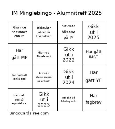 IM Minglebingo - Alumnitreff 2025