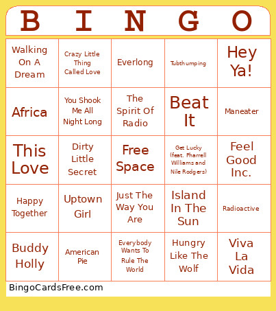 IMD Bingo Card