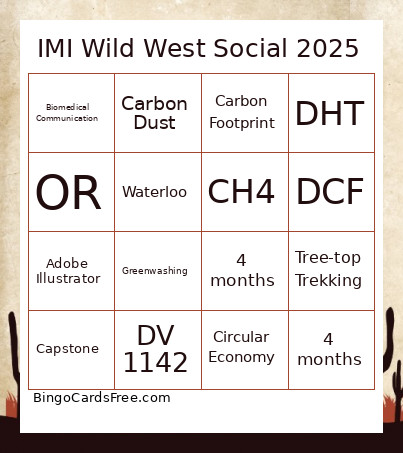 IMI Wild West Social 2025 Bingo Card