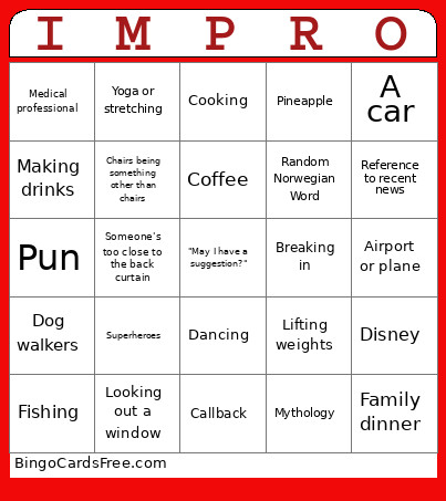 Impro Neuf Bingo Card