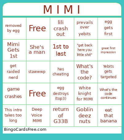 Impromptu Mario Bingo Card
