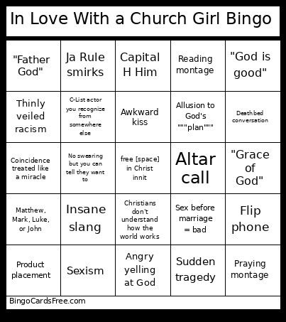 In Love With A Church Girl Bingo Card