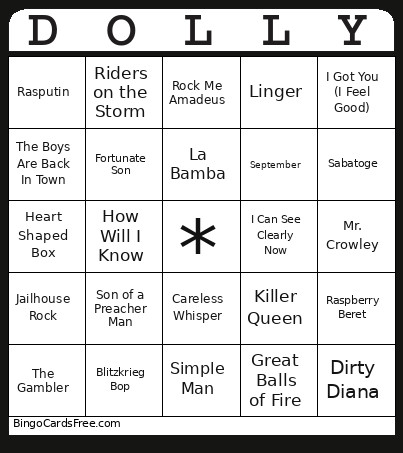 In Memorium MB Bingo Card