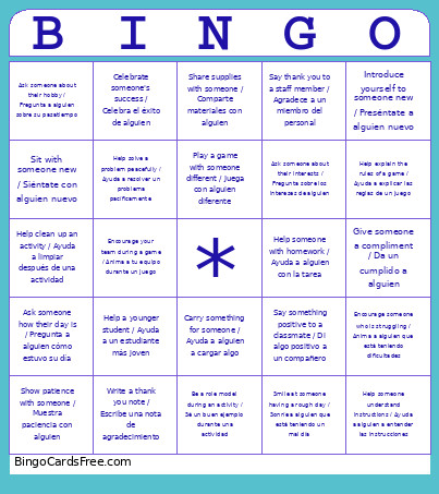 Inclusion Bingo Card