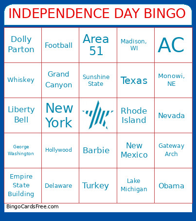 Independence Day Bingo Card