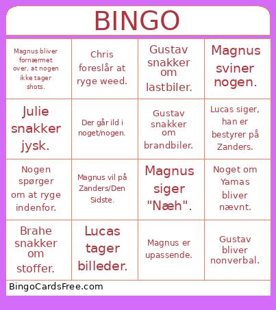 Indflytter Bingo Card