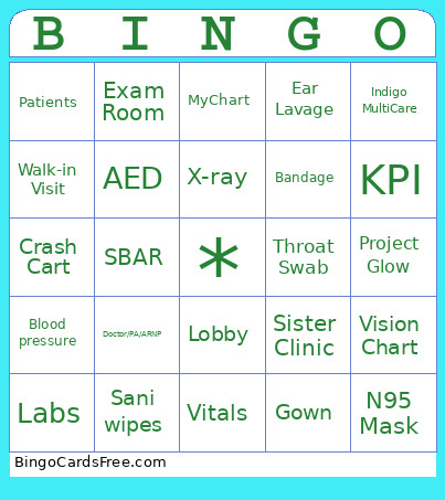 Indigo Bingo Card