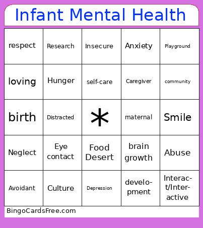 Infant Mental Health Bingo