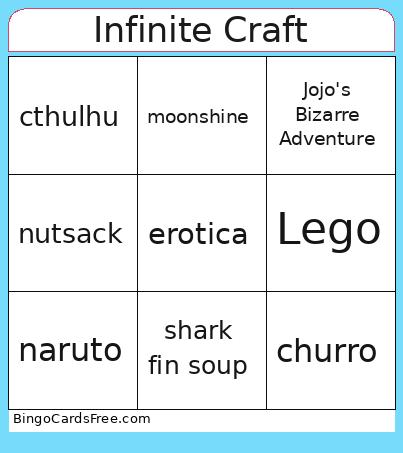 Infinite craft Bingo