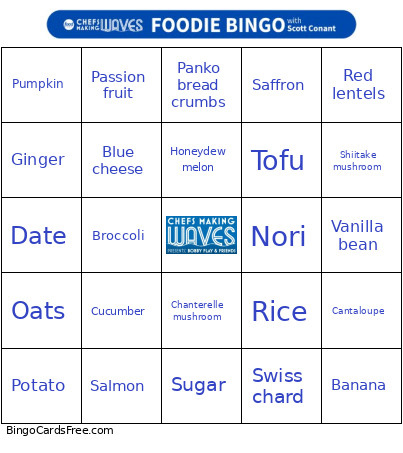 Ingredient Closeup Bingo Card