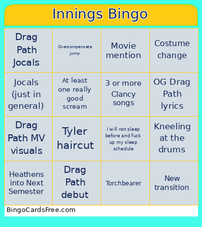 Innings Bingo Card 3