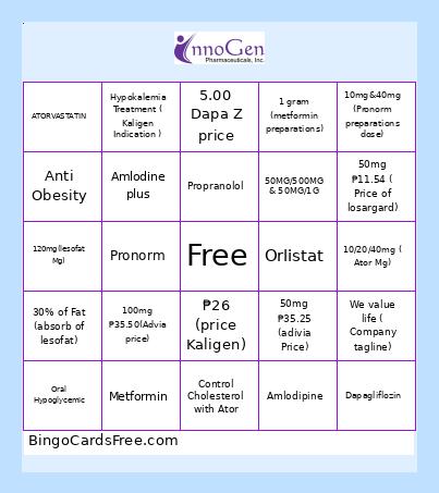 Innogen Bingo