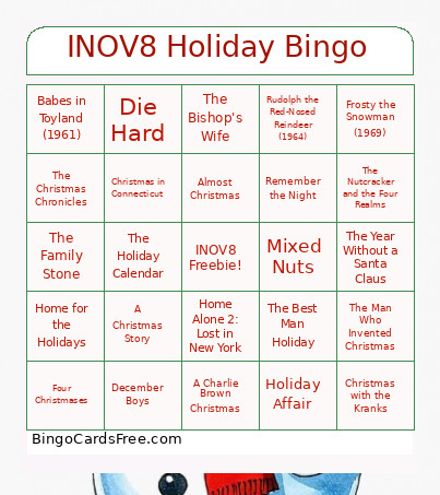 INOV8 Holiday Bingo Card