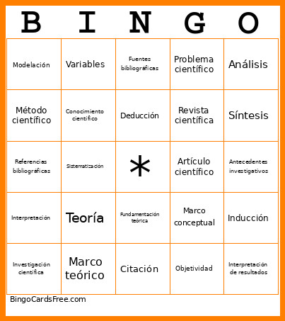 Investigación Científica Bingo Card