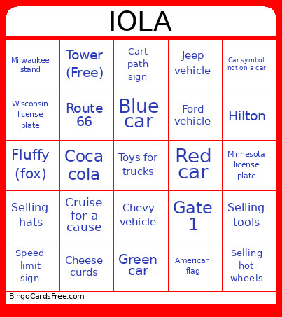 Iola Bingo Card