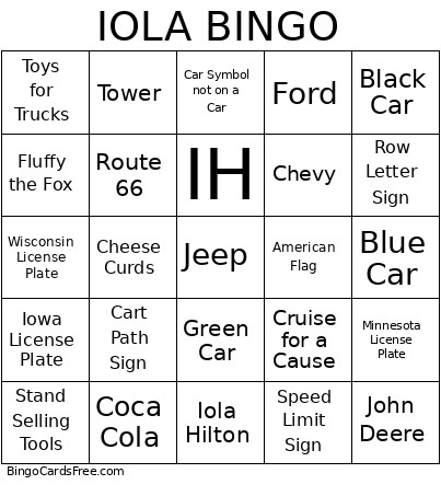 Iola Bingo Card