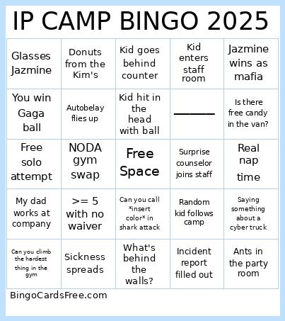 IP CAMP BINGO 2025