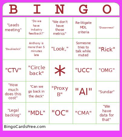 IPPER Bingo Card