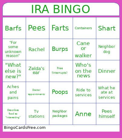 Ira Bingo Card