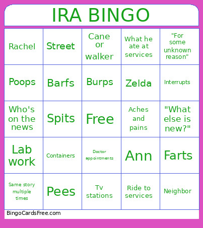 Ira Bingo Card