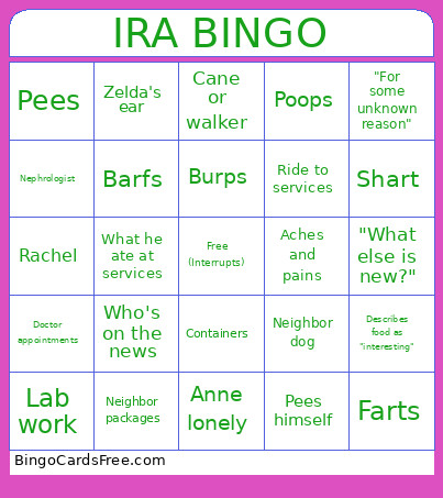 Ira 2 Bingo Card