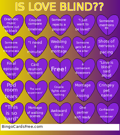 IS LOVE BLIND?? Bingo Card