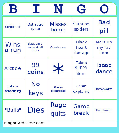 Isaac Bingo Card