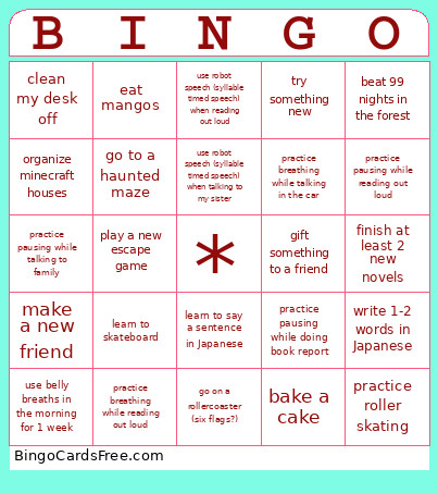 Isabel 2026 Bingo Card