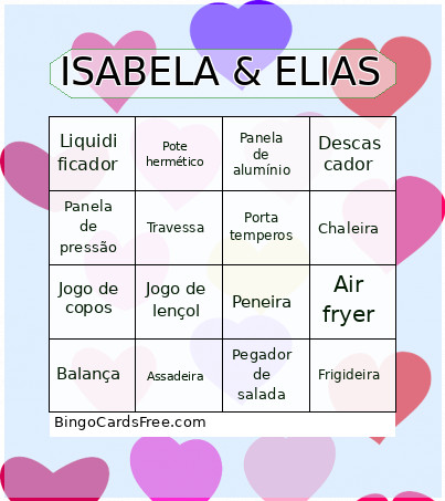Isabela E Elias Bingo Card