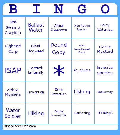ISAP Classroom Bing Bingo Card