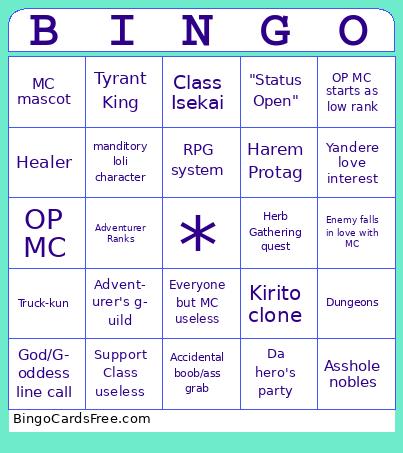 Isekai Bingo