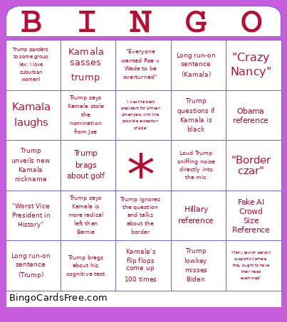 Ishaan Debate Bingo Card
