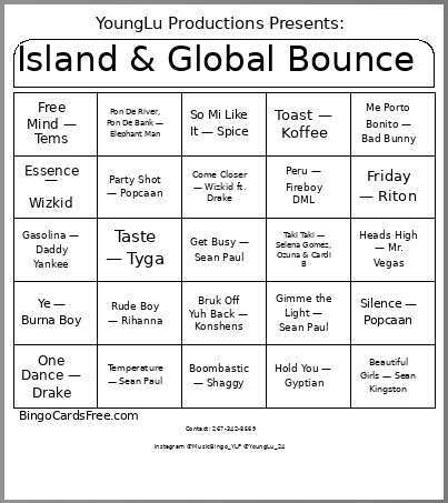 WP Music Bingo Cards