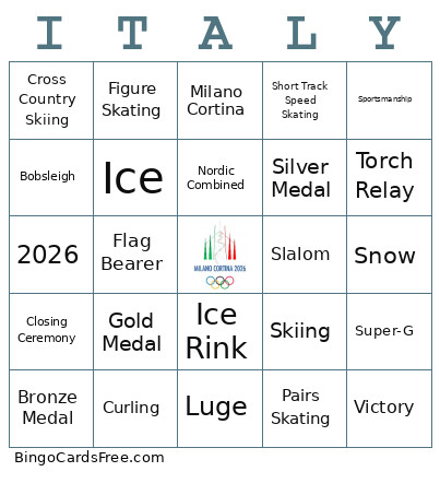 ITALY Bingo Card