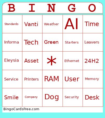 ITMeeting Bingo Card