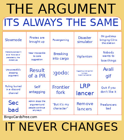 ITS ALWAYS THE SAME Bingo Card