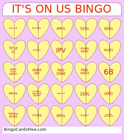 IT'S ON US Bingo Card