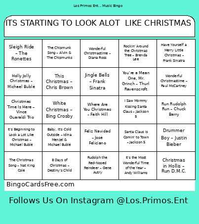 ITS STARTING TO LOOK ALOT LIKE CHRISTMAS Bingo Card