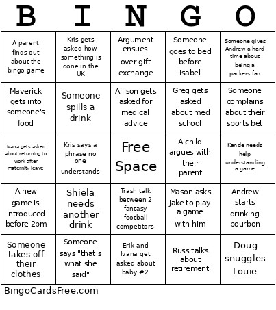 Ivana Bingo Card