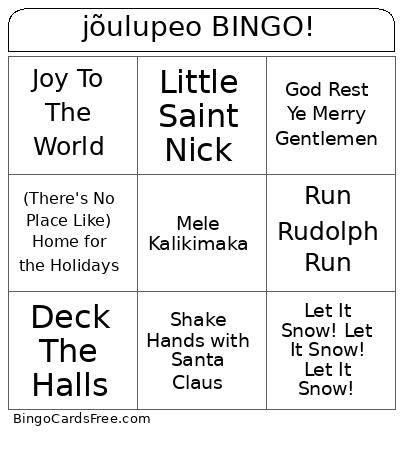 jõulupeo BINGO!